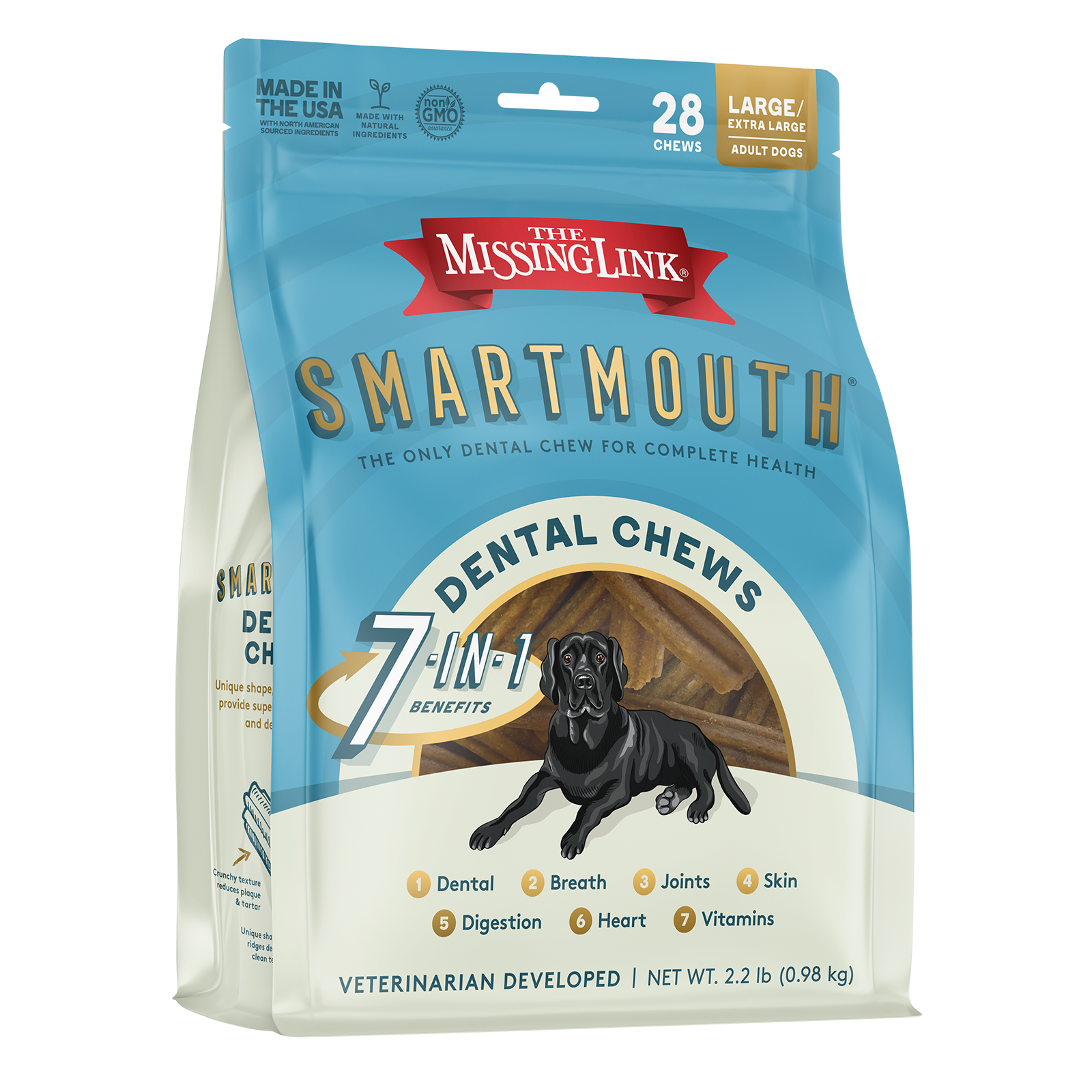 The Missing Link Large / Extra Large dental chews 28 count.