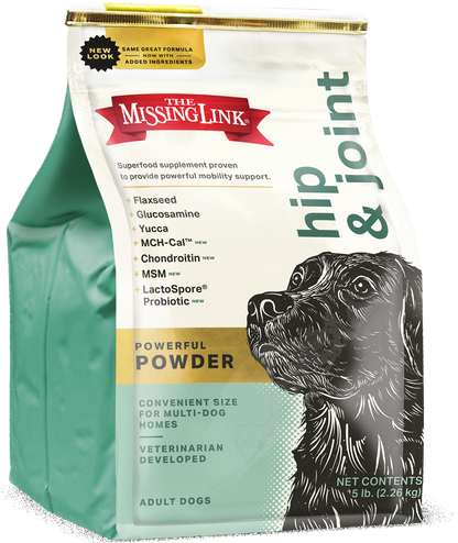 5 pound bag of The Missing Link's hip & joint powerful powder.