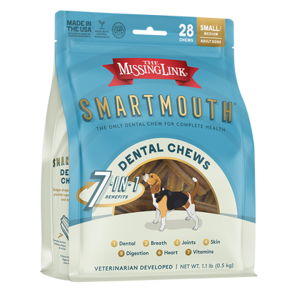 The Missing Link Smartmouth 7 in 1 benefits, dental chews (Small / Medium dog size)