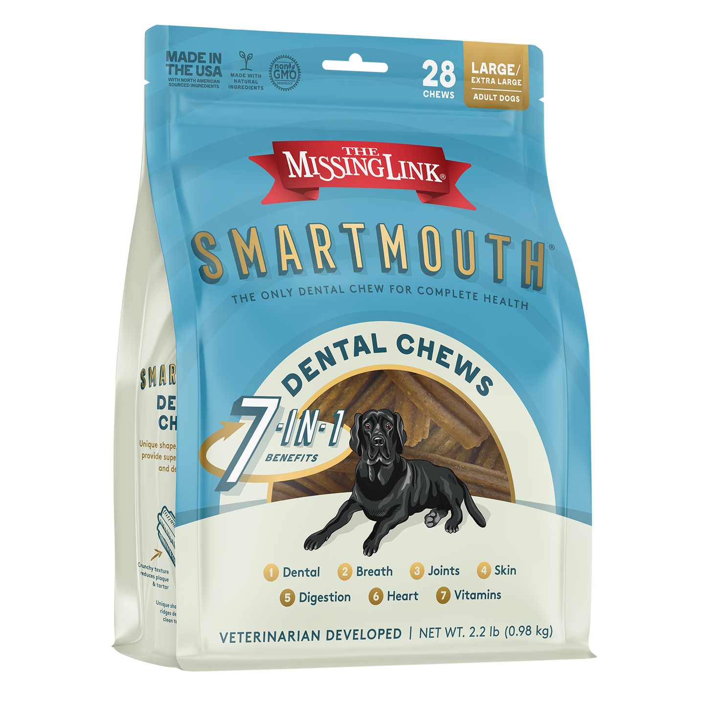 The Missing Link Large / Extra Large dental chews 28 count.
