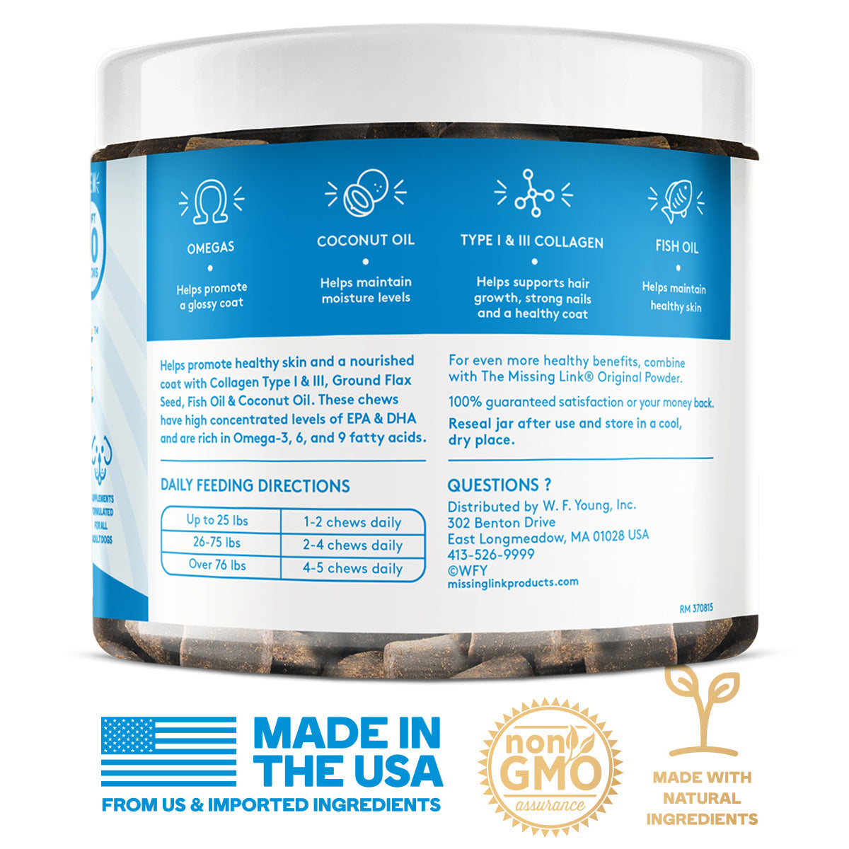 Collagen Care Skin & Coat back label.