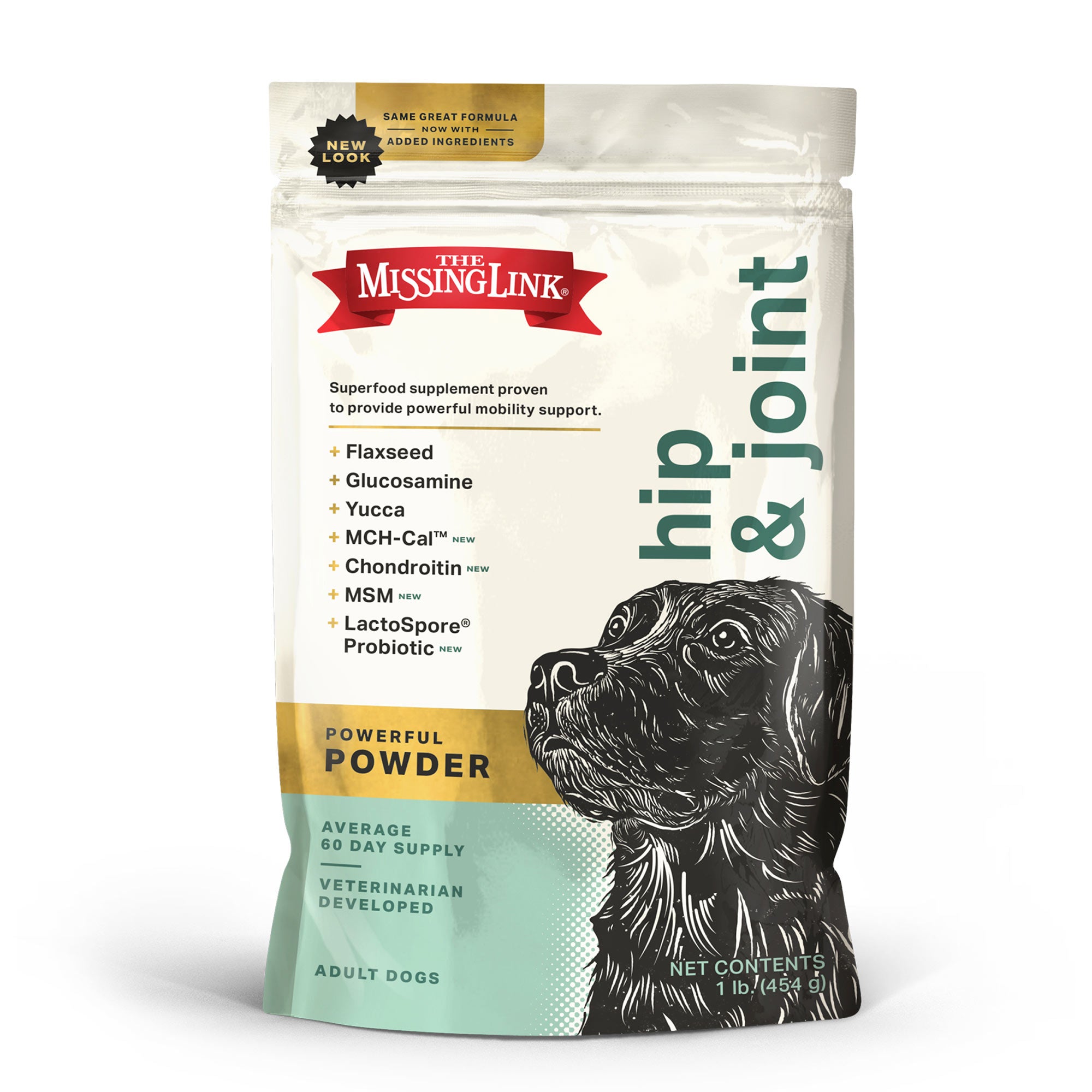 The Missing Link Hip & Joint powerful powder, veterinarian developed superfood supplement.