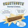 Smartmouth dental chews, crunchy texture reduces plaque and tartar, supports gum health