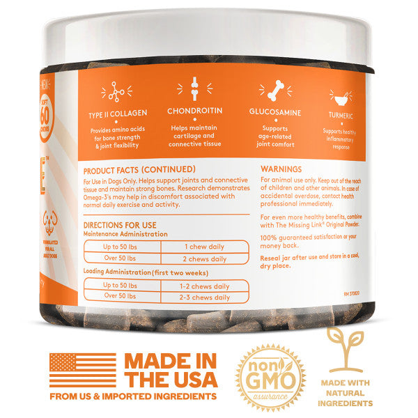 Collagen Care soft chews, made in the USA back label.